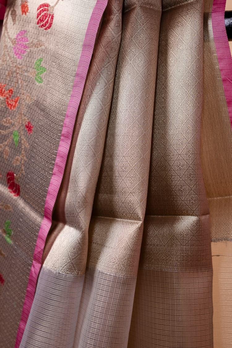 Pink Tissue Kota Designer Pathni Border Premium Banarasi Saree