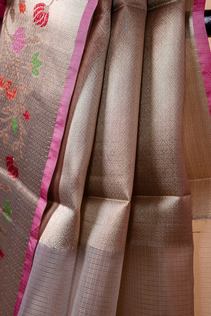 Pink Tissue Kota Designer Pathni Border Premium Banarasi Saree