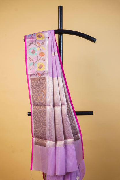 Lovender Cotton Kota Designer Pathni Border Premium Banarasi Saree