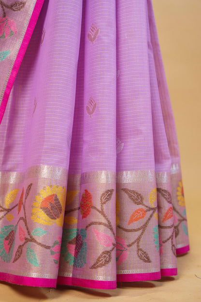 Lovender Cotton Kota Designer Pathni Border Premium Banarasi Saree