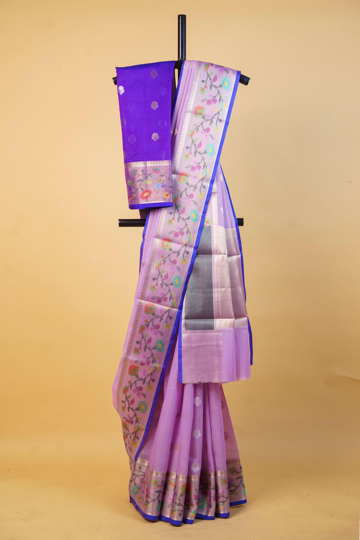 Lovender Cotton Kota Designer Pathni Border Premium Banarasi Saree
