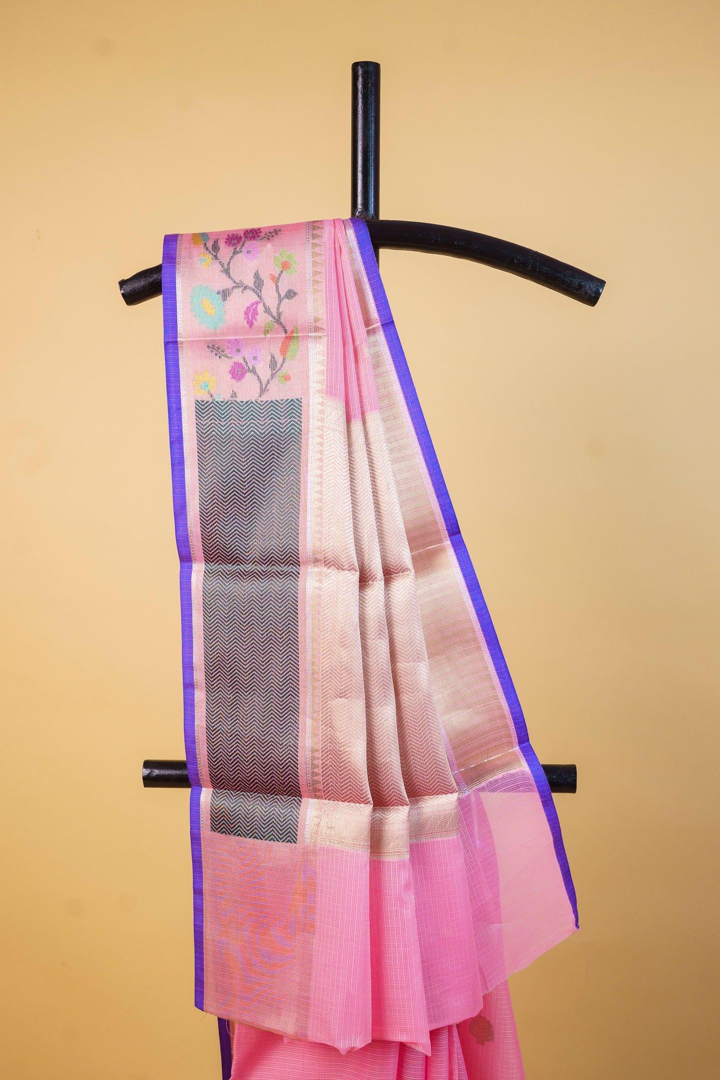 Pink Cotton Kota Designer Pathni Border Premium Banarasi Saree