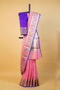 Pink Cotton Kota Designer Pathni Border Premium Banarasi Saree