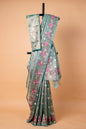 Aqua Blue Tissue Designer Embroidery Premium Banarasi Saree