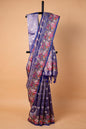 Blue Tissue Designer Embroidery Premium Banarasi Saree