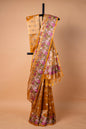 Mustard Tissue Designer Embroidery Premium Banarasi Saree