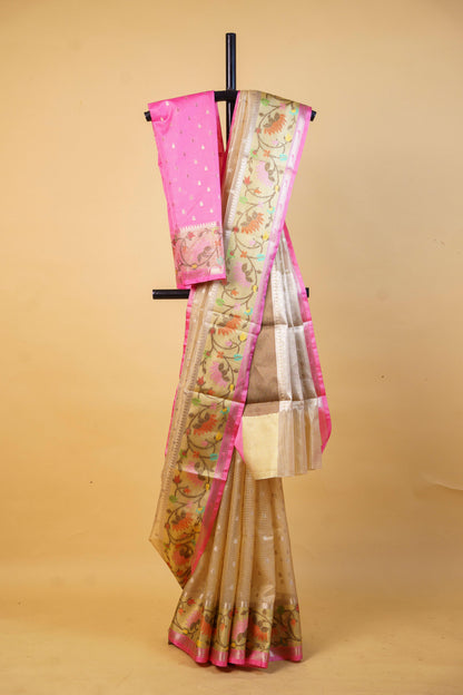 Gold Tissue Kota Designer Pathni Border Premium Banarasi Saree