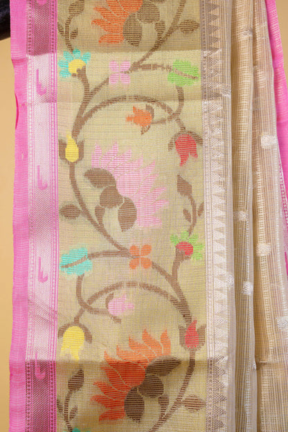 Gold Tissue Kota Designer Pathni Border Premium Banarasi Saree