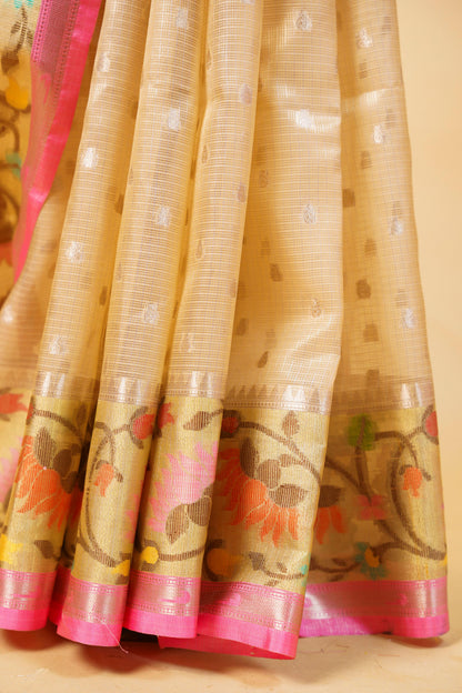 Gold Tissue Kota Designer Pathni Border Premium Banarasi Saree