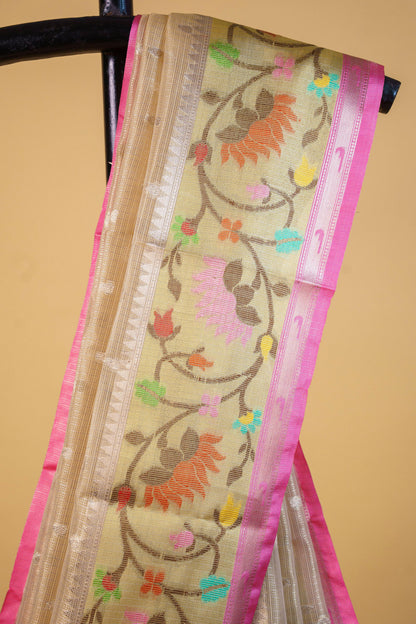 Gold Tissue Kota Designer Pathni Border Premium Banarasi Saree