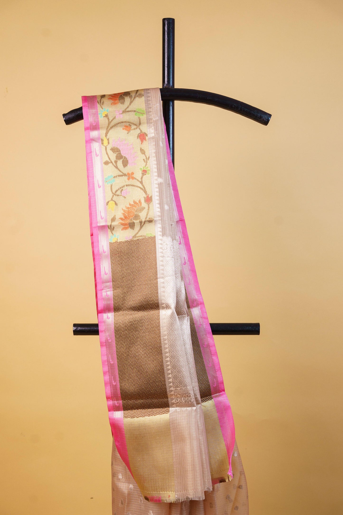 Peach Tissue Kota Designer Pathni Border Premium Banarasi Saree