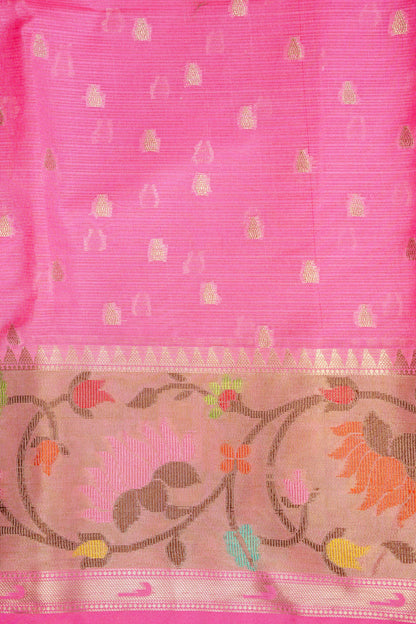 Peach Tissue Kota Designer Pathni Border Premium Banarasi Saree