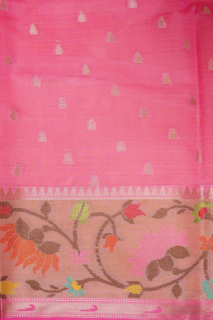 Pista Green Tissue Kota Designer Pathni Border Premium Banarasi Saree