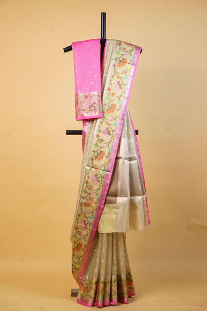 Green Tissue Kota Designer Pathni Border Premium Banarasi Saree