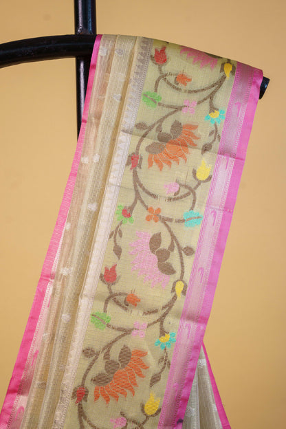 Green Tissue Kota Designer Pathni Border Premium Banarasi Saree