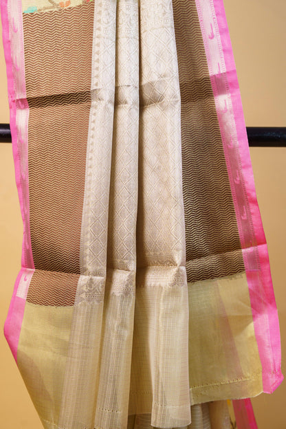 Green Tissue Kota Designer Pathni Border Premium Banarasi Saree