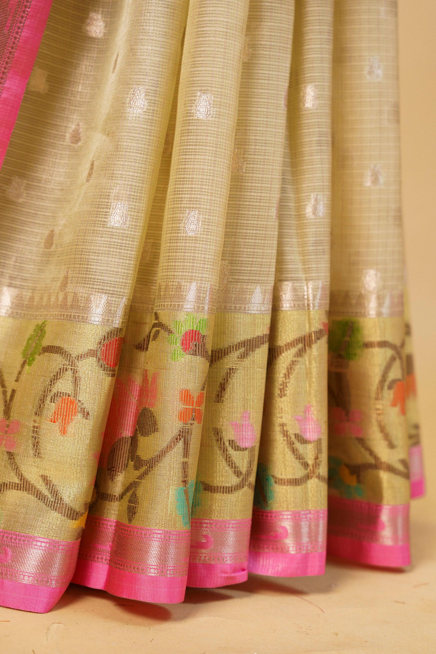 Green Tissue Kota Designer Pathni Border Premium Banarasi Saree