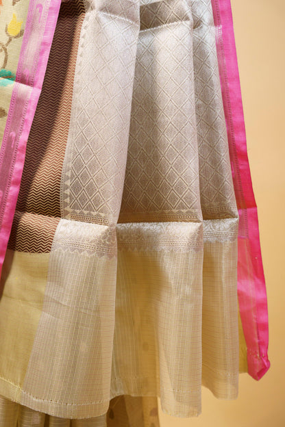 Green Tissue Kota Designer Pathni Border Premium Banarasi Saree