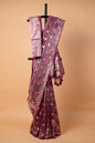 Magenta Tissue Designer Embroidery Premium Banarasi Saree