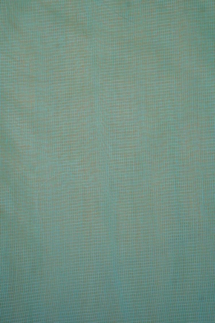 Aqua Blue Cotton Kota Designer Embroidery Premium Banarasi Saree
