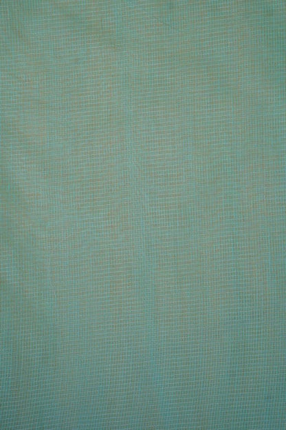 Aqua Blue Cotton Kota Designer Embroidery Premium Banarasi Saree