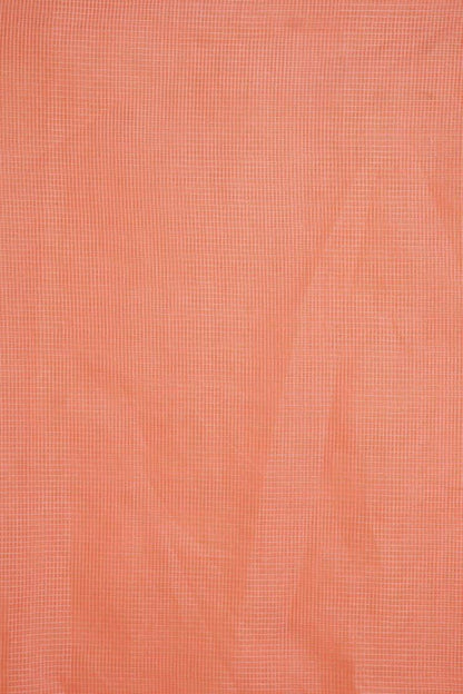 Peach Cotton Kota Designer Embroidery Premium Banarasi Saree