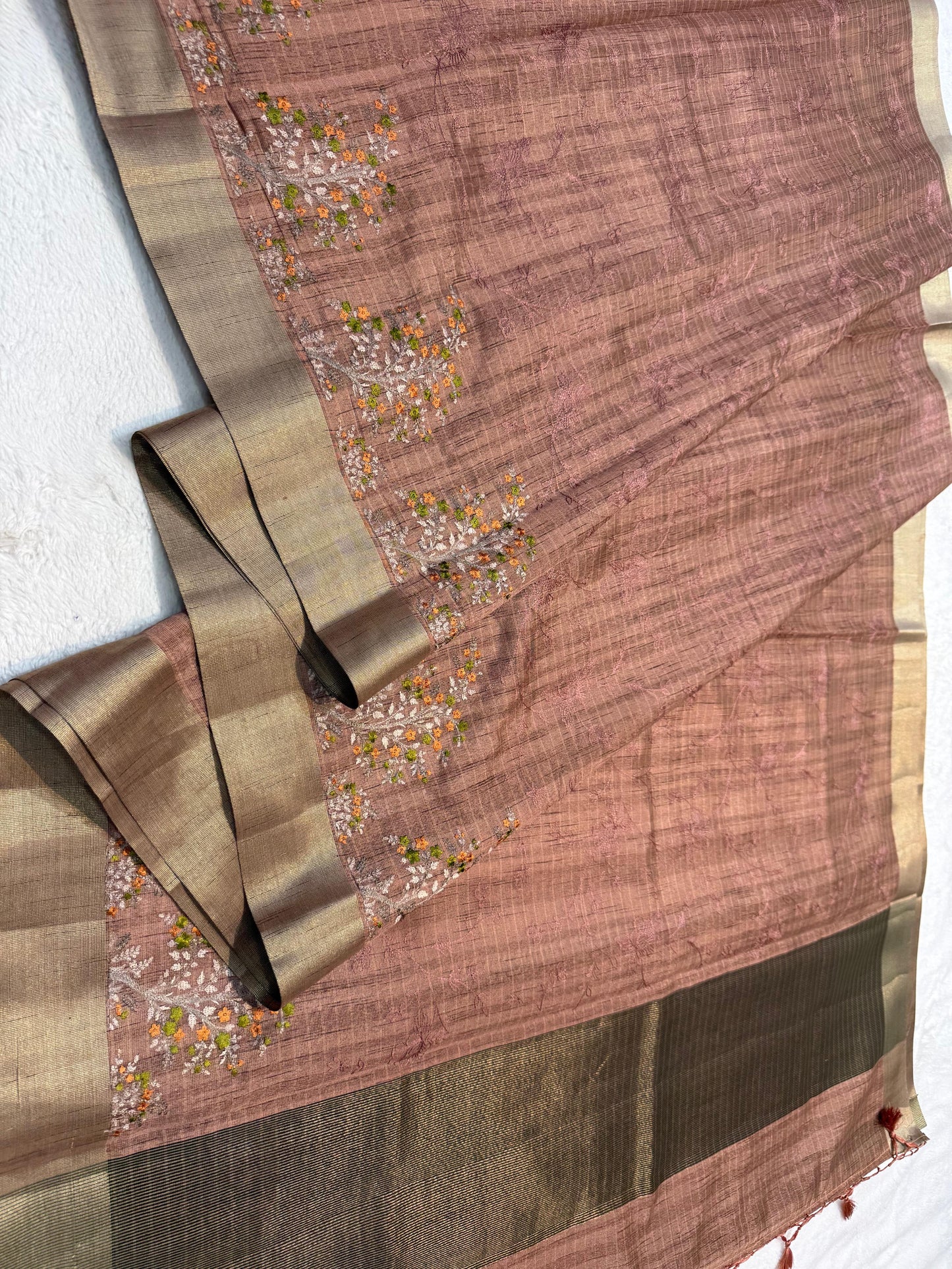 Khadi Designer Embroidery Premium Banarasi Saree