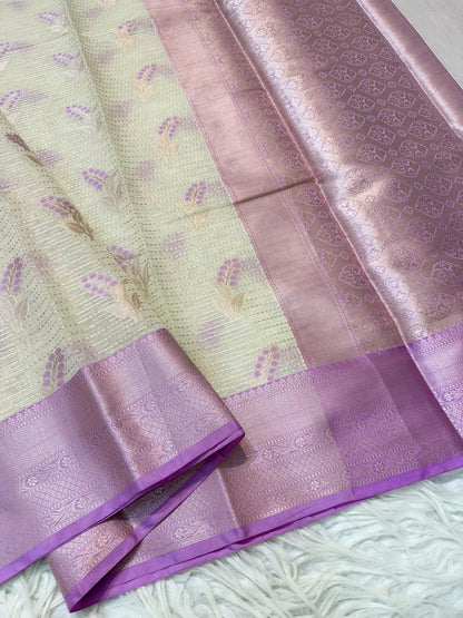 Lovender Cotton Mina Kari Banarasi Saree