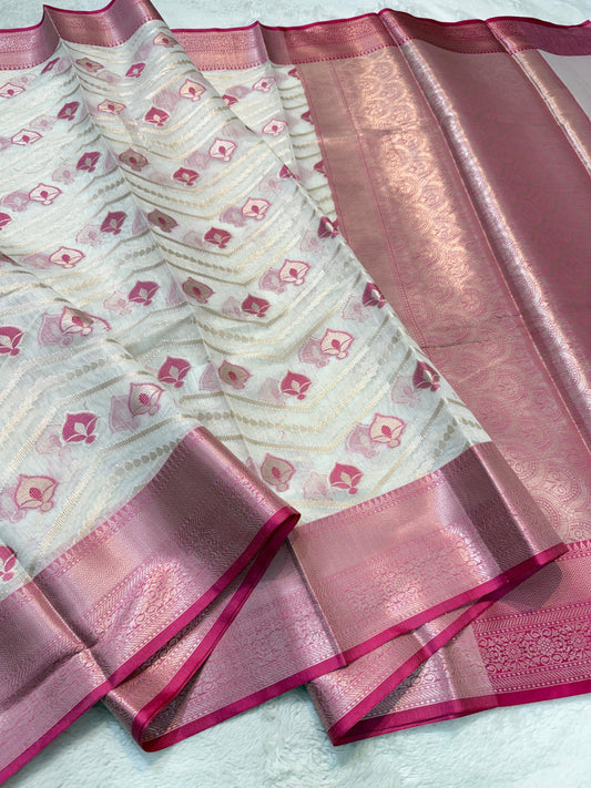 Rani Cotton Mina Kari Banarasi Saree