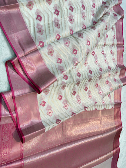 Rani Cotton Mina Kari Banarasi Saree