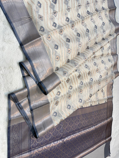 Black Cotton Mina Kari Banarasi Saree