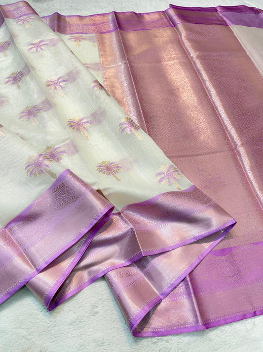 Lovender Cotton Mina Kari Banarasi Saree