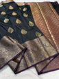 Black Banaras Soft Silk Saree