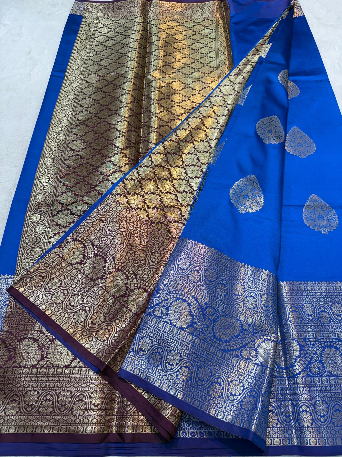 Royal Blue Banaras Soft Silk Saree