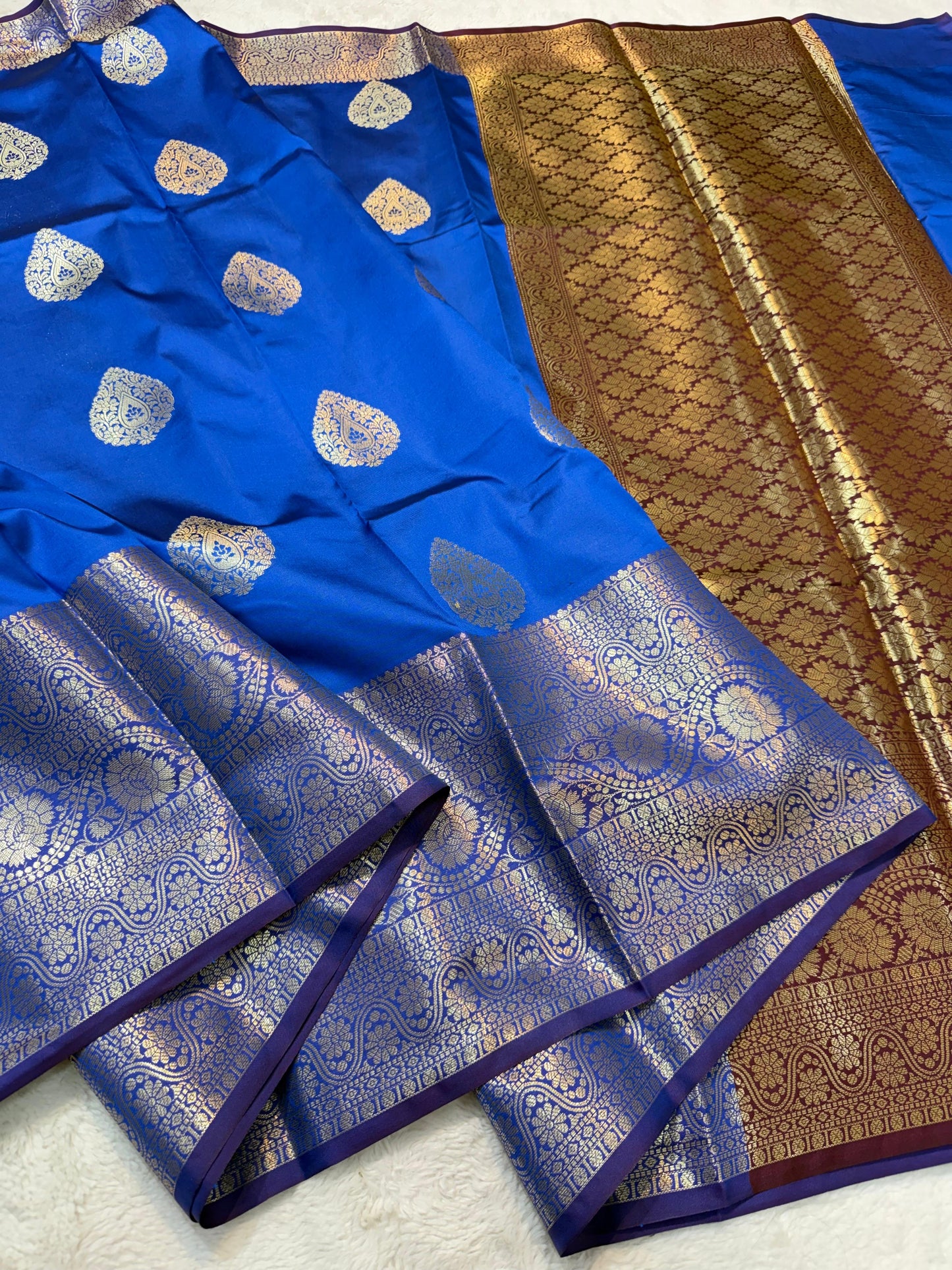 Royal Blue Banaras Soft Silk Saree