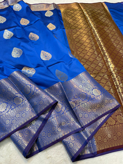 Royal Blue Banaras Soft Silk Saree