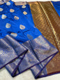 Royal Blue Banaras Soft Silk Saree