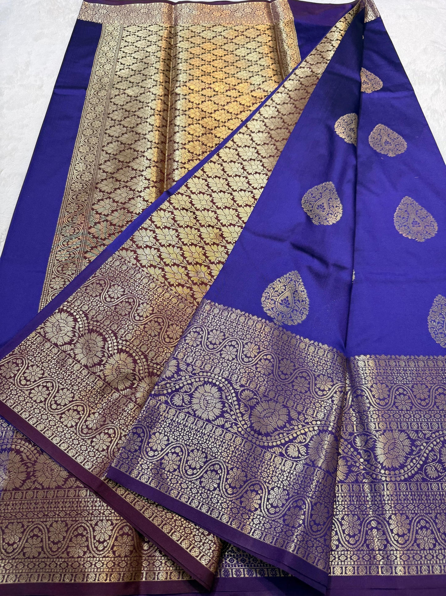 Blue Banaras Soft Silk Saree