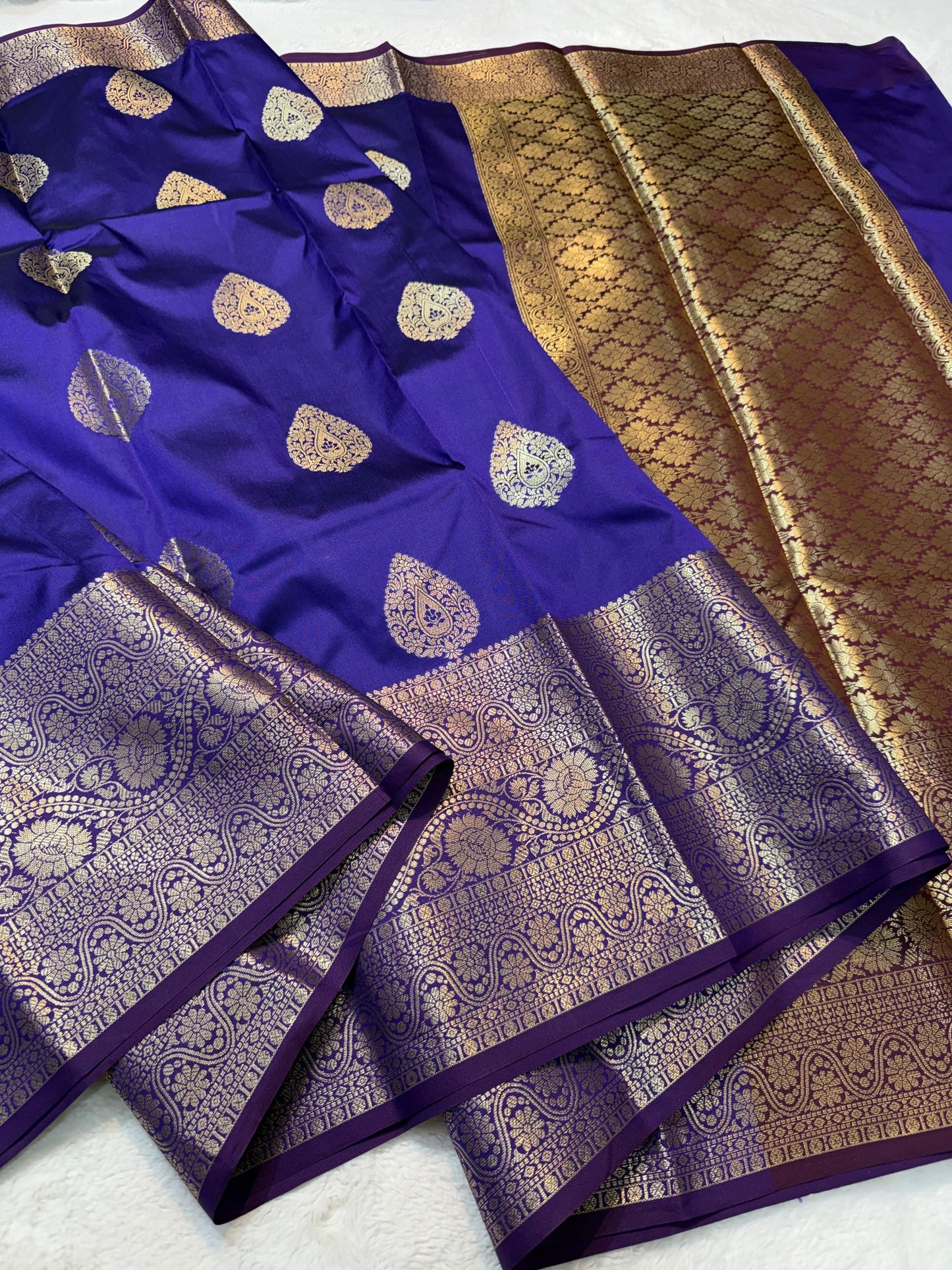 Blue Banaras Soft Silk Saree