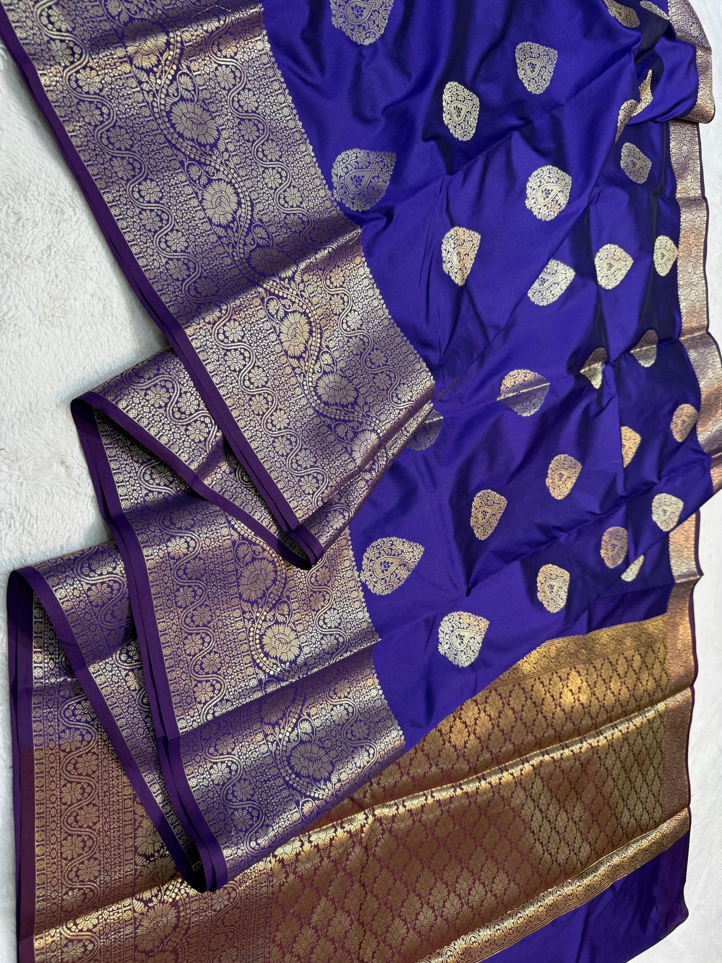 Blue Banaras Soft Silk Saree