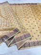Gold Tissue Kota Designer Embroidery Premium Banarasi Saree