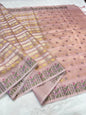 Pink Tissue Kota Designer Embroidery Premium Banarasi Saree