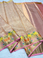 Peach Tissue Kota Pathni Border Premium Banarasi Saree