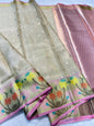 Beige Tissue Kota Pathni Border Premium Banarasi Saree