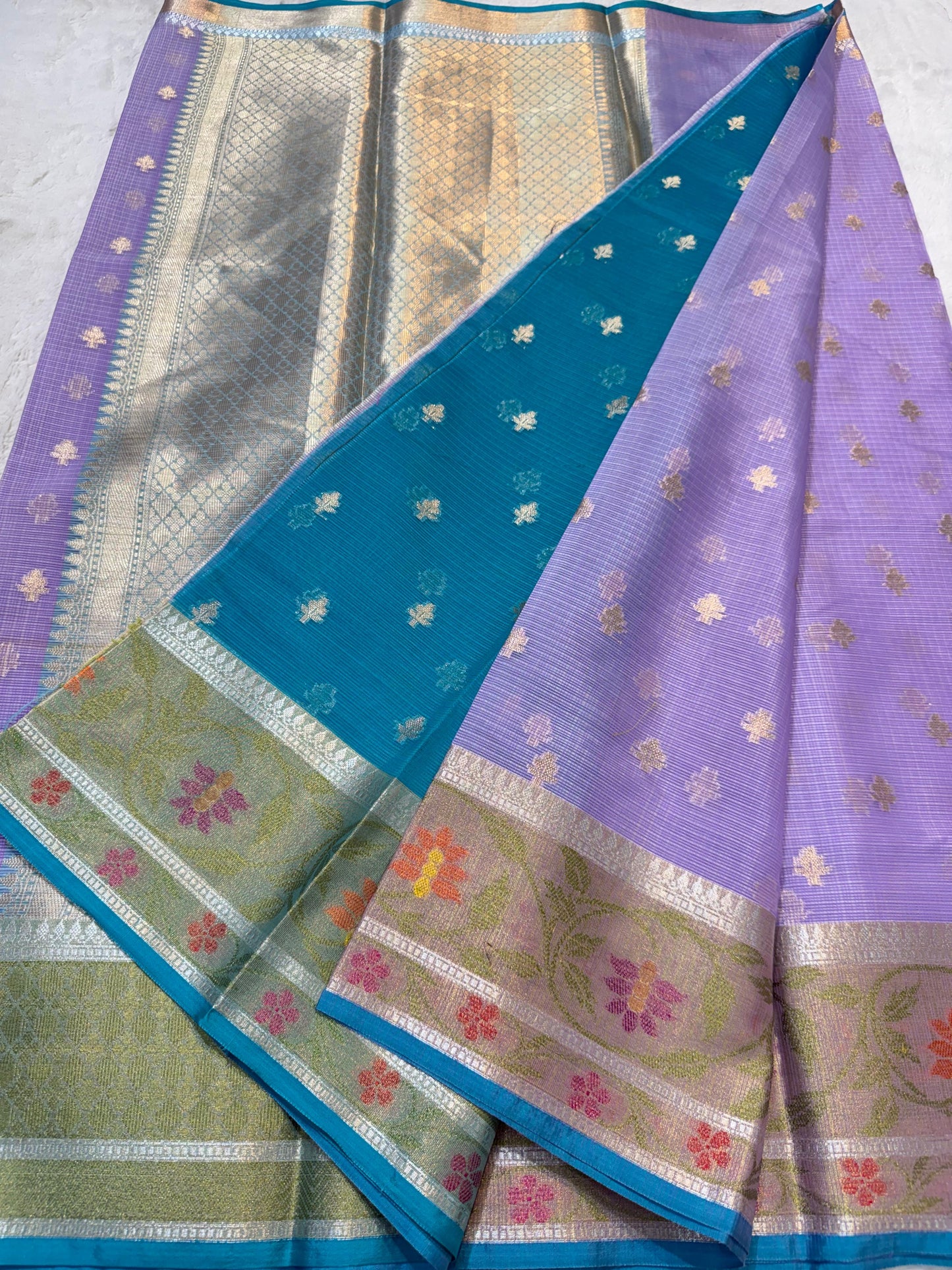 Lovender Cotton Kota Pathni Border Premium Banarasi Saree