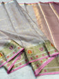 Silver Tissue Kota Pathni Border Premium Banarasi Saree