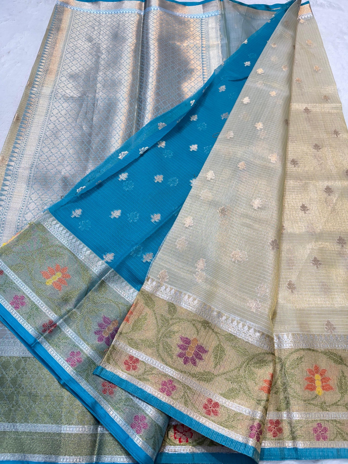 Gold Tissue Kota Pathni Border Premium Banarasi Saree