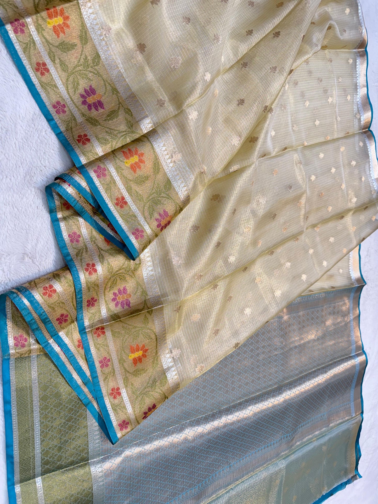 Gold Tissue Kota Pathni Border Premium Banarasi Saree