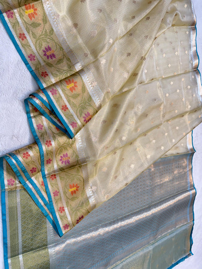 Gold Tissue Kota Pathni Border Premium Banarasi Saree