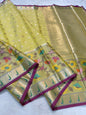 Gold Cotton Kota Pathni Border Premium Banarasi Saree